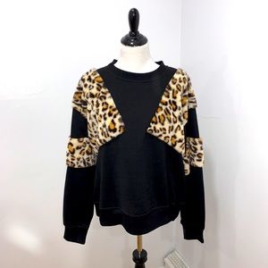 CR Black and Leopard Sweatshirt